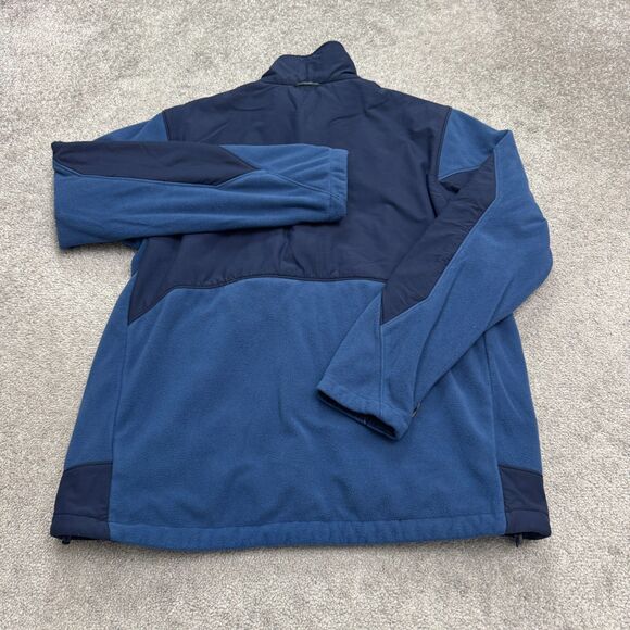 Columbia Fleece Jacket Mens Large Blue Full Zip Pockets Outdoor Hiking Trekking - Picture 2 of 16